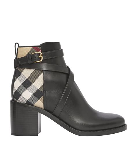 burberry vintage check and leather ankle boots